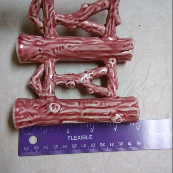 Erphila Fayence Germany log fence bud vase vintage excellent - Picture 7 of 9